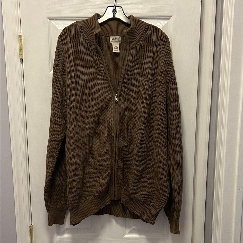 L.L. Bean Men's Brown Zip-Up Sweater
